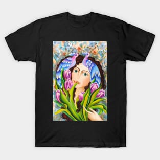 Purple Dreams Watercolor Illustration T-Shirt